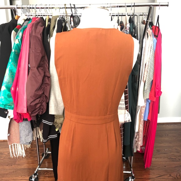 XXI CONTEMPORARY TERRACOTTA RUST DRESS sz M - Picture 3 of 4